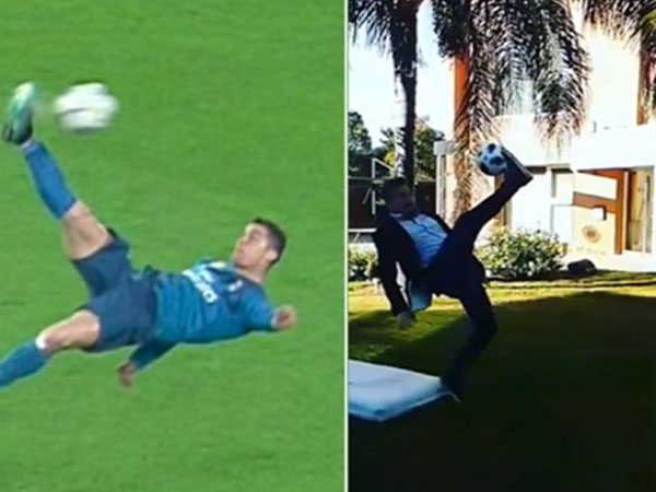 Phóng viên gãy chân, nhập viện vì bắt chước Ronaldo