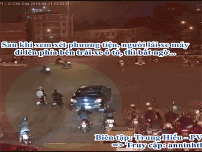 Video toàn cảnh vụ tai nạn kinh hoàng ô tô kéo lê xe máy ở Hà Nội