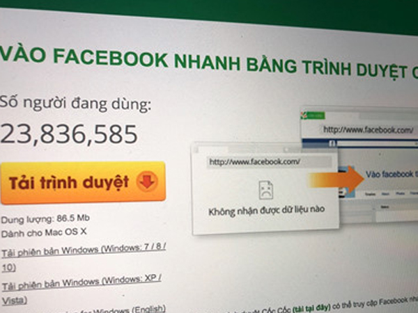 Cốc Cốc khẳng định không thu thập dữ liệu người dùng Facebook