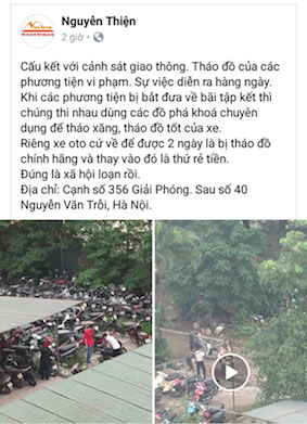 CSGT Hà Nội 'tháo đồ xe bị tạm giữ': Đề nghị xử nghiêm người tung clip