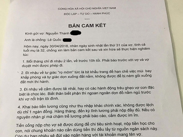 Bản cam kết chồng kí nhân sinh nhật tuổi 31 của vợ gây nhiều ý kiến trái chiều trên MXH