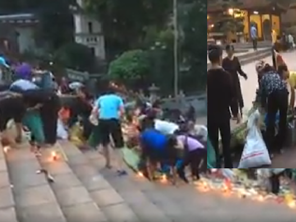 Sở văn hóa thể thao Hà Nội vào cuộc vụ hàng chục người dân 'hôi đồ cúng', cướp lộc ở chùa Hương