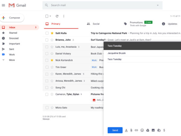 Gmail ra tính năng soạn thư thần tốc