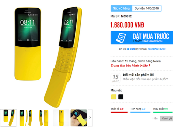 Nokia 8110 chính hãng sắp bán tại Việt Nam, giá 1,68 triệu đồng