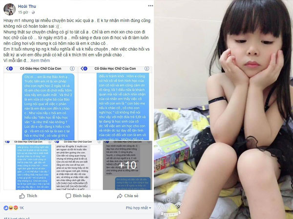 Mẹ trẻ khó xử khi cô giáo dạy chữ bắt cho con nghỉ học vì "mẹ con không chào cô"