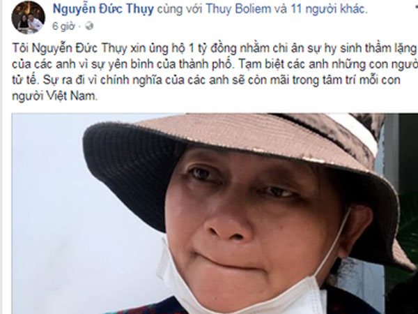 Vụ 2 hiệp sĩ bị đâm tử vong: Bầu Thụy ủng hộ 1 tỷ đồng tri ân