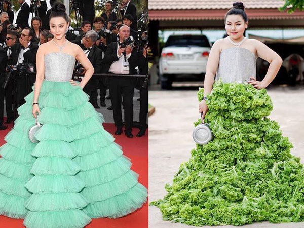 Cosplay hàng hiệu thời trang bằng cách tự làm váy áo bằng đồ ăn, cô bạn Thái Lan tự tin 'chặt chém' mọi nhân vật đình đám
