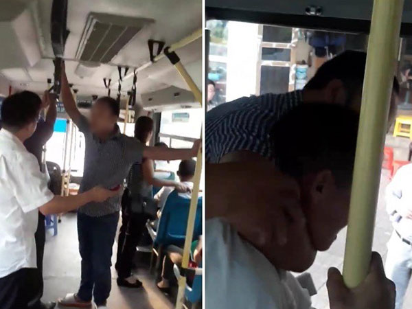 Video: Nhân viên xe buýt văng tục, kẹp cổ, đạp hành khách xuống xe
