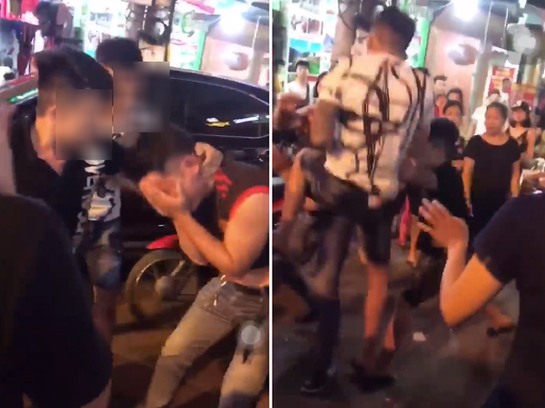 Nam thanh niên bị túm tóc, đánh ghen túi bụi giữa phố vì dám 'thả thính' phụ nữ đã có chồng
