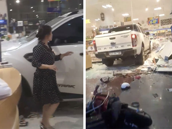 Video: Nữ tài xế lao thẳng ô tô vào giữa hiệu sách