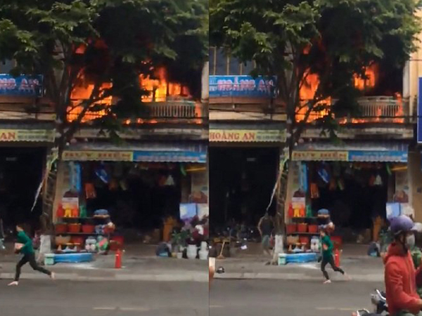 Cửa hàng cháy rừng rực, dân bỏ chạy tán loạn