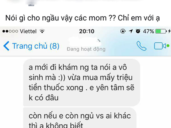 Sống như vợ chồng, lúc có thai bạn trai nói bị vô sinh rồi nghi 'ngủ với ai khác'
