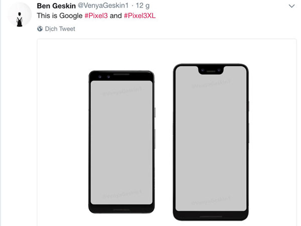 Đến lượt Google Pixel 3 XL có màn hình khuyết giống iPhone X?