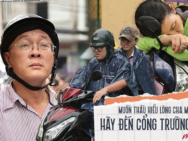 Hình ảnh phụ huynh đội mưa, đội nắng đưa con đi thi: Tự tin nhé con ơi, có bố mẹ làm 'hậu phương' đây rồi!