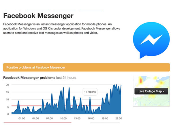 Người dùng than phiền lỗi Facebook Messenger
