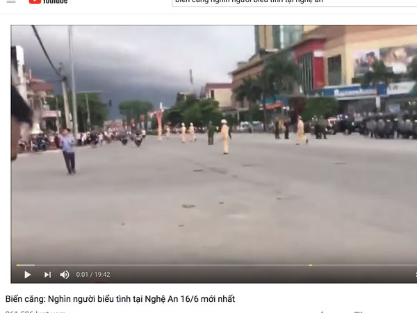 ‘Nghìn người biểu tình ở Nghệ An 16-6’ là clip bịa đặt