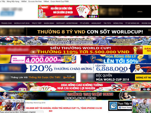 Ổ cá độ núp bóng web xem bóng đá nở rộ mùa World Cup