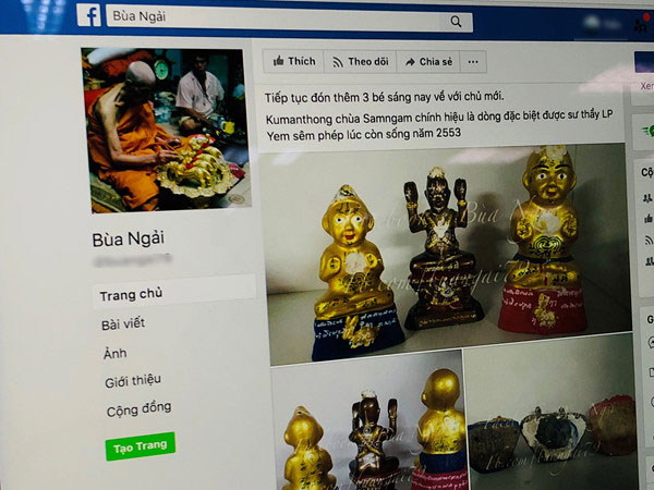 Bùa ngải Thái rao bán tràn lan trên Facebook