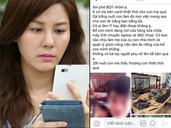 Gia đình đang hạnh phúc, vợ bỗng phát hiện chồng chụp ảnh hai bố con đăng lên mạng: 'Cần tìm mẹ cho con'