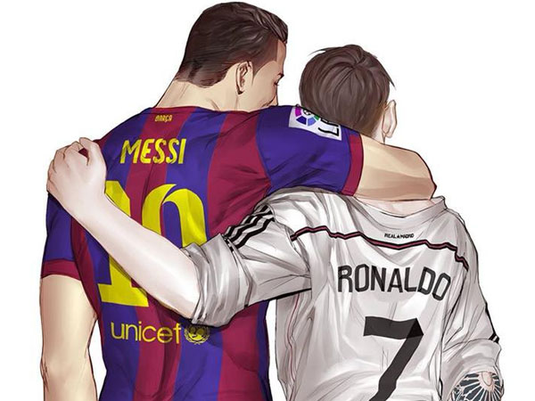 Cư dân mạng phát cuồng vì bộ tranh vẽ Messi tình tứ với CR7