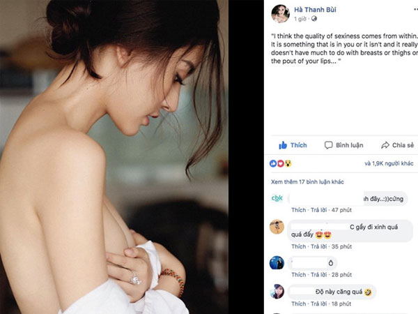 Hot girl Hà Lade gây tranh cãi khi đăng ảnh khoe vòng một táo bạo