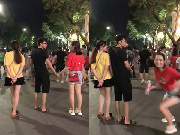 Troll 'đốt nhà': Đang đi bộ bỗng chạy lại nắm tay người lạ, suýt tí nữa cô gái trở thành tội đồ tình yêu