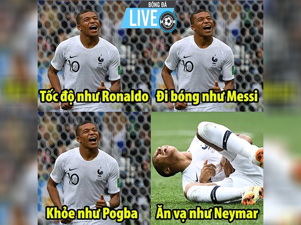 Ảnh chế Mbappe khám phá ra tài năng 'diễn sâu' như Neymar