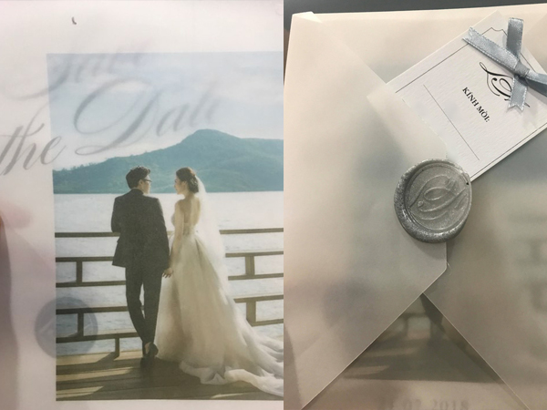 Cận cảnh thiệp cưới đơn giản của Á hậu Tú Anh và ông xã thiếu gia