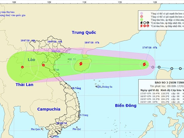 Công điện hỏa tốc, khẩn cấp ứng phó với bão số 3 Sơn Tinh đang phi mã vào đất liền