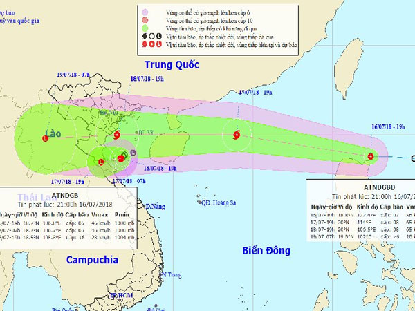 Dự báo thời tiết 17/7: Bão giật cấp 10 di chuyển nhanh, mưa to khắp nơi