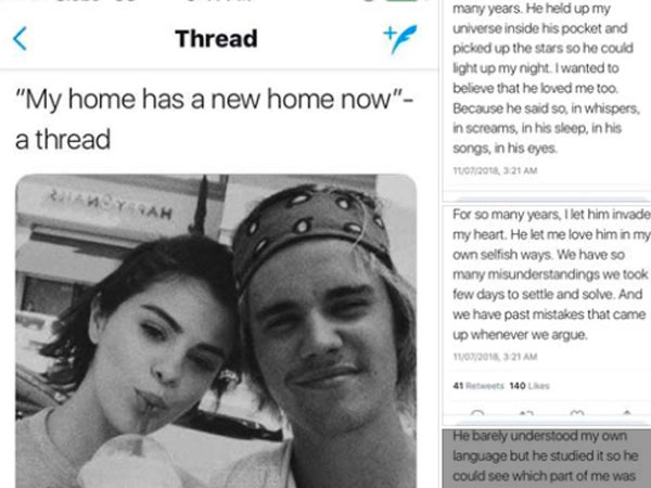 Thực hư về bức tâm thư cảm động Selena Gomez dành cho Justin Bieber khi anh sắp là chồng người khác