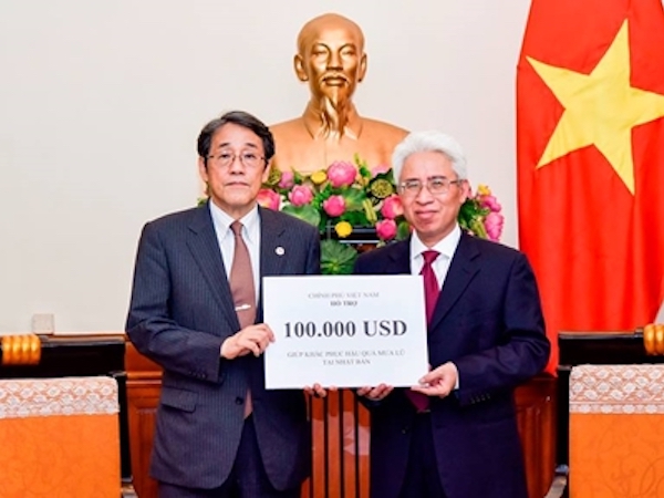 Việt Nam hỗ trợ 100.000 USD giúp Nhật khắc phục hậu quả mưa lũ