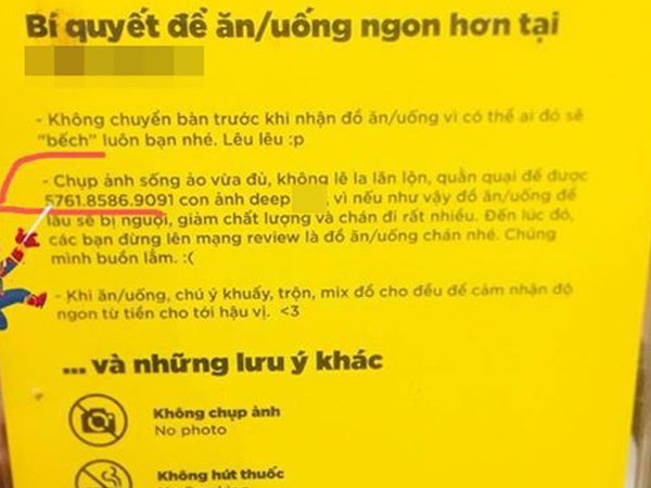 Bảng nội quy đang nổi nhất MXH lúc này: 'Đi ăn cỗ về mất chỗ', ở trên khuyên chụp ảnh vừa đủ ở dưới lại cấm chụp ảnh...