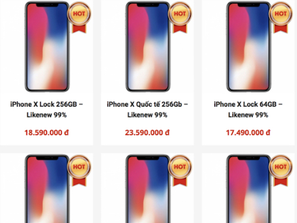 iPhone X hàng cũ, giá thấp, đổ về Việt Nam