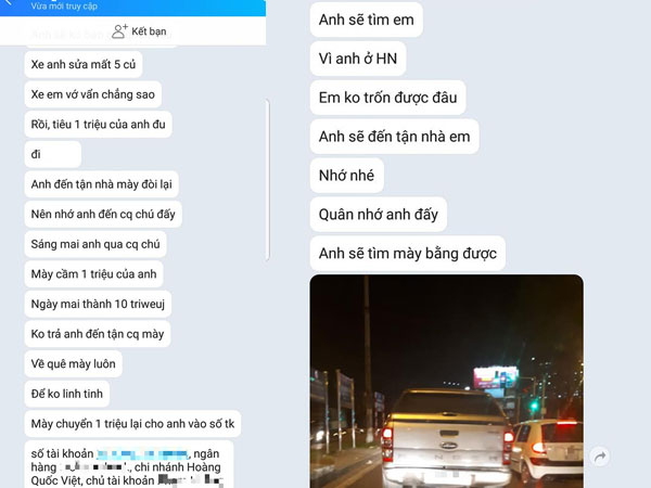Góc vui tính: Đâm vào xe người khác phải bồi thường, tối về tiếc của nên nhắn tin 'khủng bố' để đòi lại bằng được