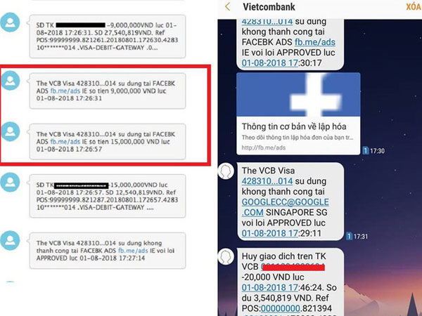 Hơn 60 triệu đồng trong thẻ Visa Vietcombank 'không cánh mà bay'