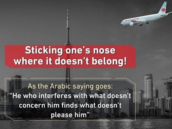 Nhóm ở Arab Saudi ám chỉ tấn công Canada như vụ 11/9