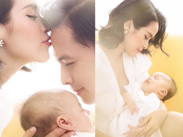 Tú Vi công khai khoe mặt con gái 4 tháng tuổi rất giống bố Văn Anh
