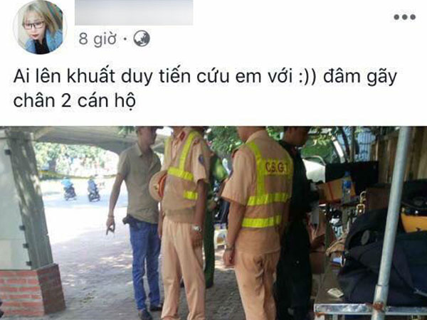 Thiếu nữ 15 tuổi lái xe máy tông gục 2 cảnh sát cơ động còn đăng Facebook nhờ bạn bè đến cứu