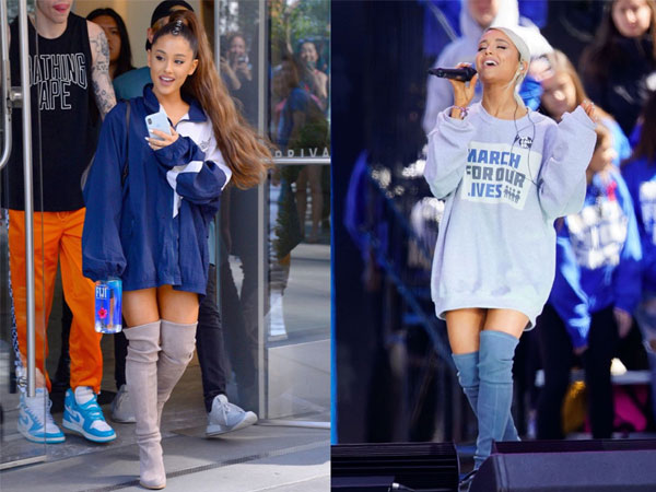 Phong cách thời trang chuộng mốt giấu quần của Ariana Grande