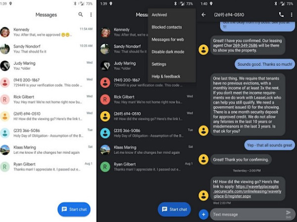 Google xóa tính năng Dark Mode khỏi Android Messages