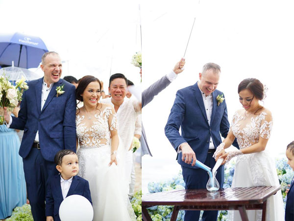 Lý Thanh Thảo 'Mùi ngò gai' tổ chức đám cưới lãng mạn với chồng Tây ở bãi biển