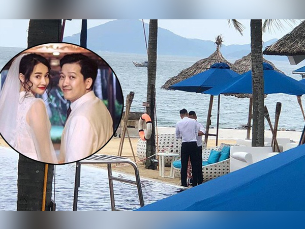 Khu vực diễn ra Lễ đính hôn của Nhã Phương - Trường Giang chuẩn bị quây bạt, bố của cô dâu đã xuất hiện
