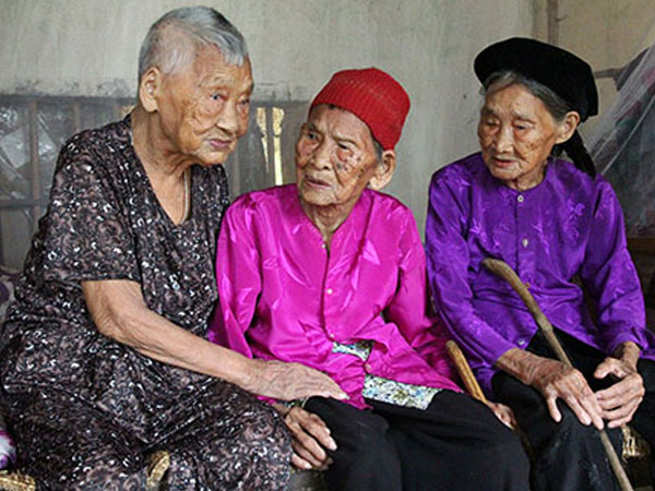 Ba chị em gái ở Nghệ An thọ trên 100 tuổi