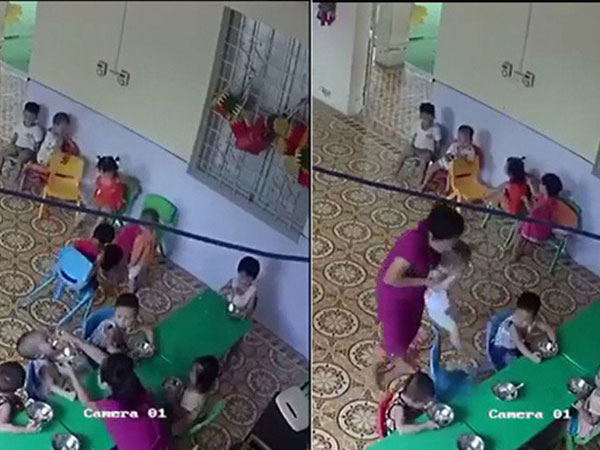 Giáo viên mầm non nhồi nhét thức ăn, đánh không thương tiếc bé trai hơn 2 tuổi ở Hà Nội
