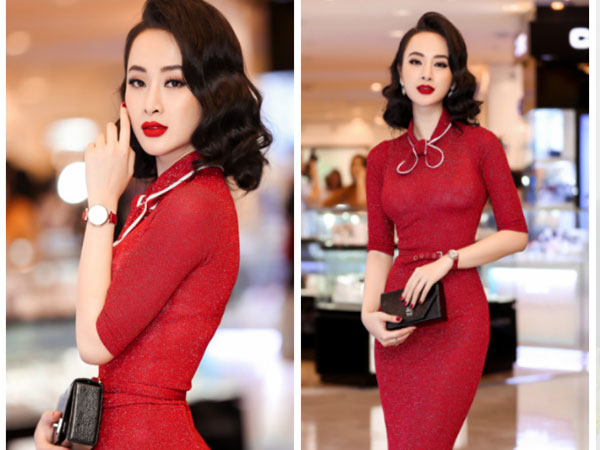 Angela Phương Trinh nổi bật với đầm ôm đỏ rực khoe đường cong hút mắt