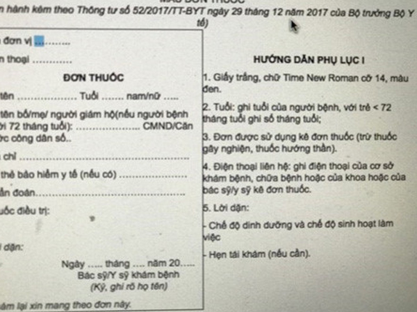 Bỏ quy định cha mẹ phải khai số chứng minh thư trên đơn thuốc của trẻ