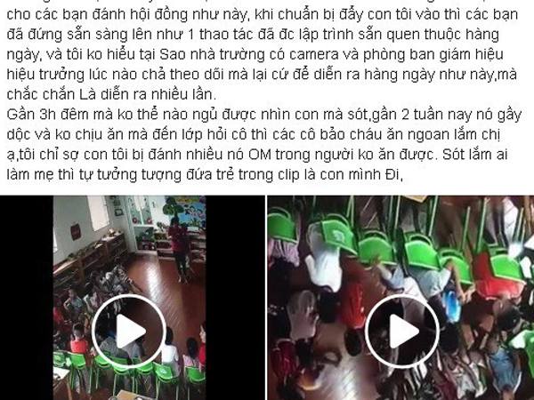 Clip: Giáo viên mầm non để cả chục bé lao vào đánh 1 học sinh?