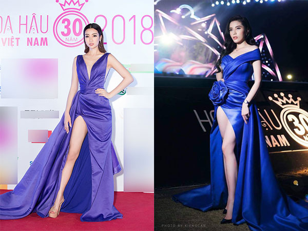 Diện cùng kiểu đầm xẻ cao gợi cảm, Kỳ Duyên hay Mỹ Linh khéo khoe chân thon nuột nà hơn?