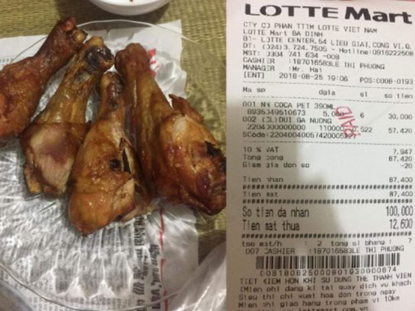 Lotte chính thức lên tiếng vụ bị khách hàng tố cáo bán đùi gà thối